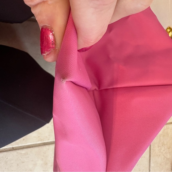 LongChamp LE Pliage Pink Small Nylon Canvas & Leather Trim Tote Travel Bag π - Picture 13 of 17